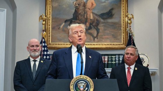 US President Donald Trump speaks before signing the VA Home Loan Program Reform Act in the Roosevelt Room of the White House in Washington, DC, on July 30, 2025. The bill aims to help veterans receive improved federal assistance for home mortgages. (Photo by Jim WATSON / AFP)