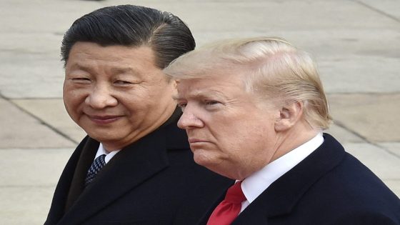 ©Kyodo/MAXPPP - 24/03/2018 ; File photo taken in November 2017 shows U.S. President Donald Trump (R) and Chinese President Xi Jinping attending a welcome ceremony in Beijing. Trump announced tariffs on $60 billion of imports from China on March 22, 2018, in response to what he sees as China's unfair trade and investment practices. (Kyodo)
==Kyodo (MaxPPP TagID: maxbestof056252.jpg) [Photo via MaxPPP]