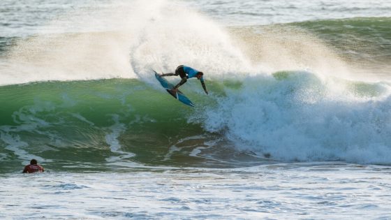 Renan Grainville (FRA) surfs in Quarters at the Pro Taghazout Bay