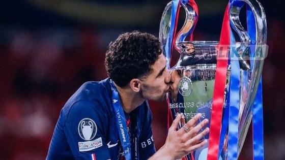 الجامعة الملكية المغربية لكرة القدم تحتفي بأشرف حكيمي بعد تتويجه بدوري أبطال أوروبا