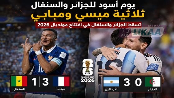يوم أسود للجزائر والسنغال ثلاثية ميسي ومبابي تسقط الجزائر والسنغال في افتتاح مونديال 2026