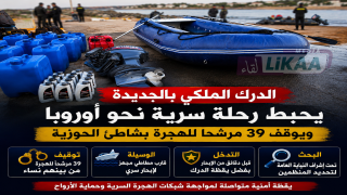 الدرك الملكي بالجديدة يحبط رحلة سرية نحو أوروبا ويوقف 39 مرشحا للهجرة بشاطئ الحوزية
