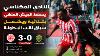 النادي المكناسي يسقط الجيش الملكي بثلاثية ويشعل سباق لقب البطولة