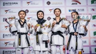فرح التوزاني تتربع على عرش وزن 46 كلغ وتتوج بالذهب في الصين